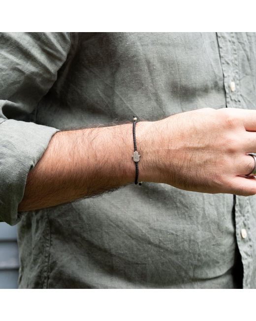 Harbour Uk Brown Hamsa Rope Bracelet for men