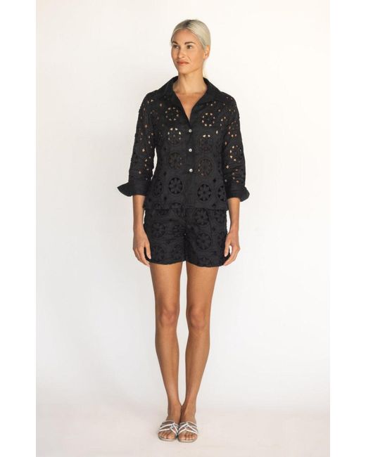 MARICEL Black Adelaide Sangallo Shorts