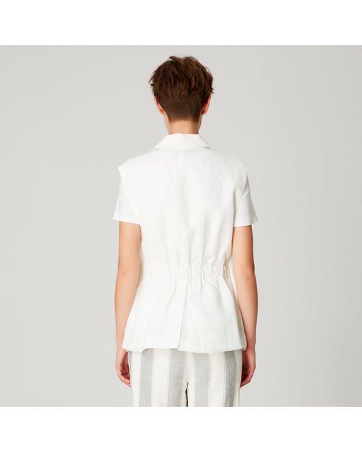 Smart and Joy White Waistcoat With Drawstring