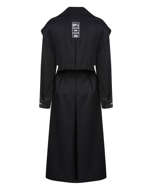 Nocturne Black Navy Double-breasted Trench Coat