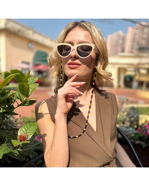 Farra Black Colorful Gemstone Multi-Way Glasses Chain