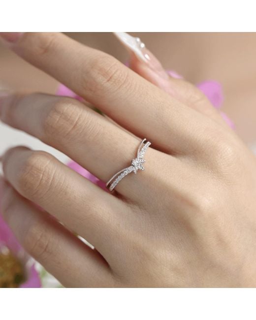 Azura Jewelry New York White Abloom Stacking Band Solid