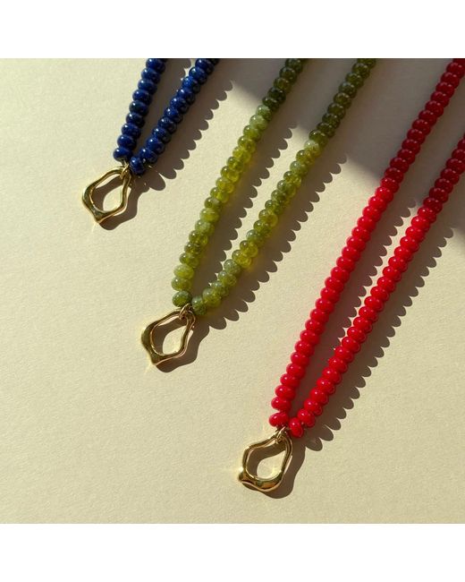 A Weathered Penny Red Kari Beaded Necklace