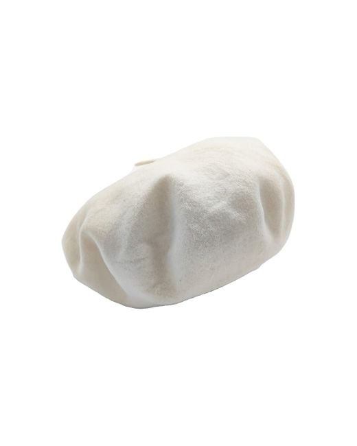 DORIA 1905 White Wool Felt Basque Cap