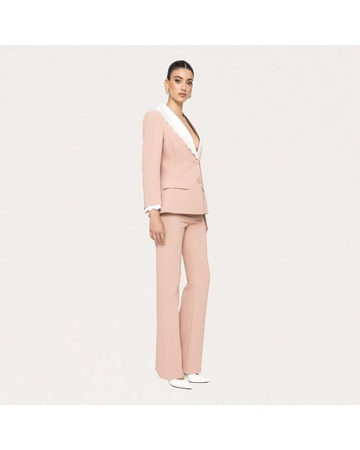 Nissa Pink High-Rise Straight Pants