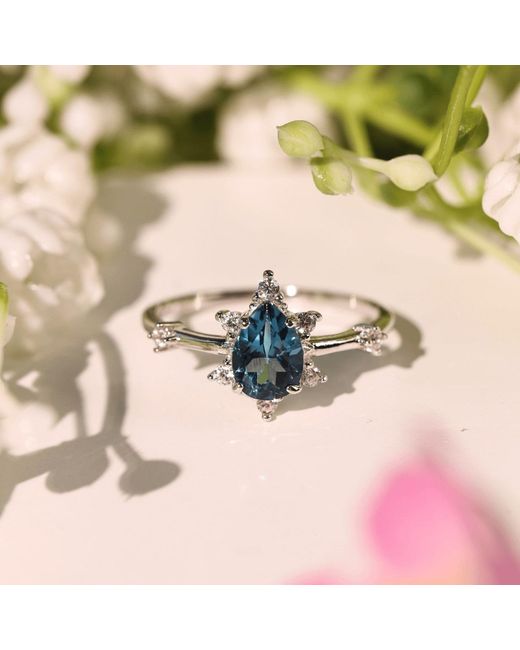 Azura Jewelry New York Blue Gaia London Topaz Ring Vermeil