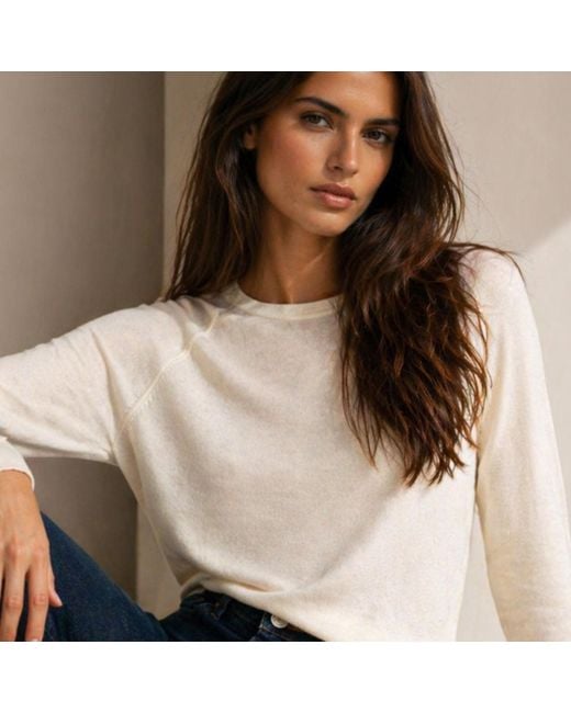 Bel Cashmere White Chelsea Cashmere And Silk Ivory Sweater