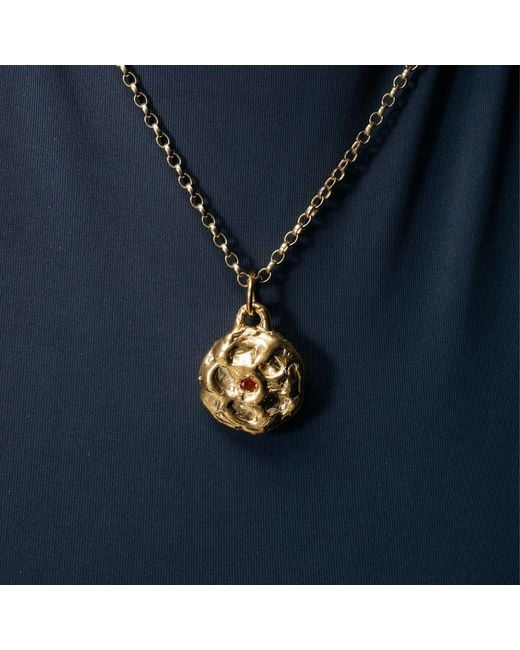 Moca Jewellery Metallic Moon Gem Necklace