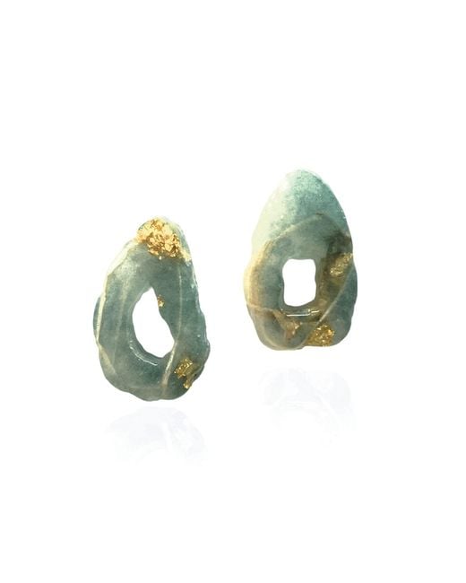Bio-Trimmings Green Hutton Cutout Forest Bio-Gem Earrings