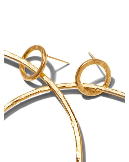 Jaredjamin Metallic Ellen Large Textured Hoop Post Earrings
