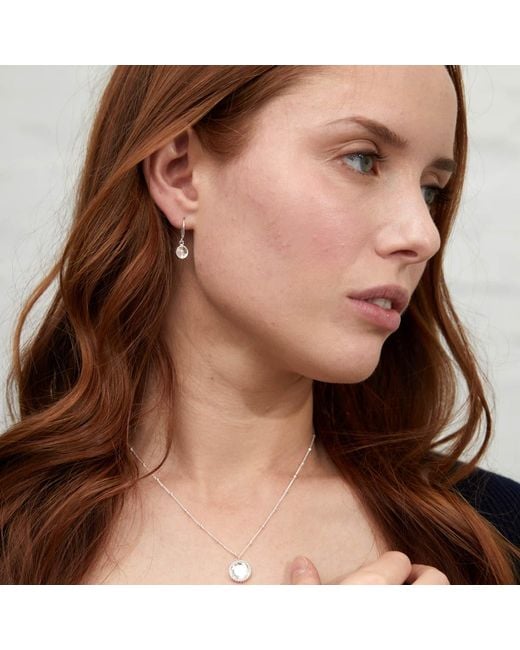 Auree Jewellery White Barcelona April Crystal Birthstone Hook Earrings