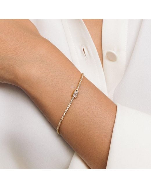 Lulu B London Metallic Cubic Zirconia Baguette Bracelet