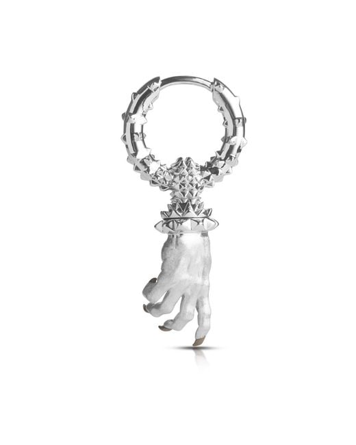 Kasun Metallic Hand Of The Protector Earrings for men