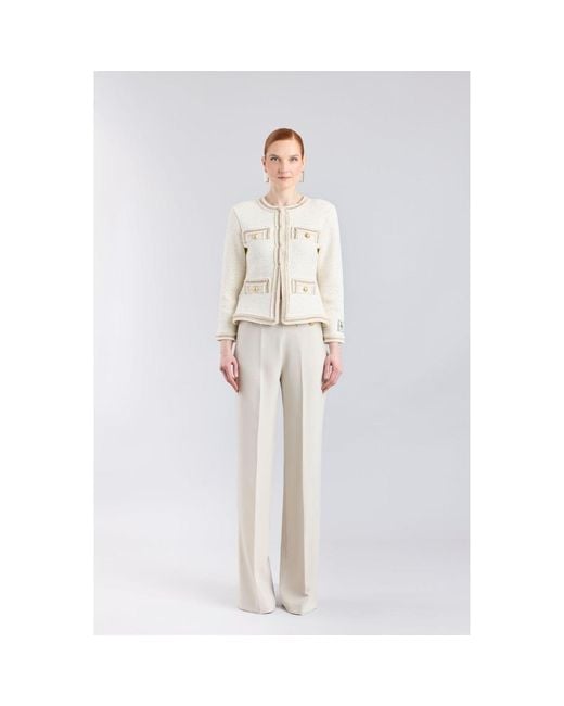 The Extreme Collection White Neutrals Cropped Structured Jacket Cameron
