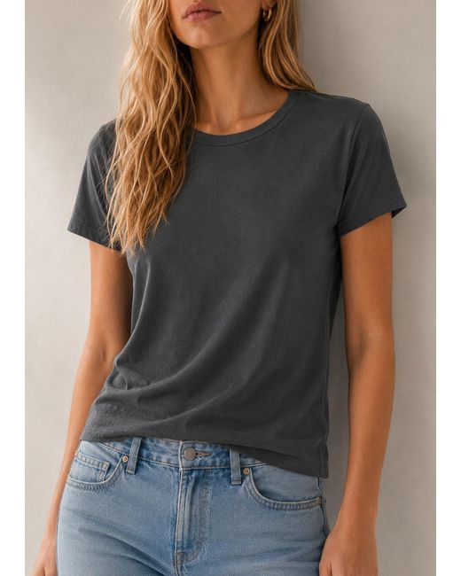 NOEND Black Supima Cotton Crew Neck Tee
