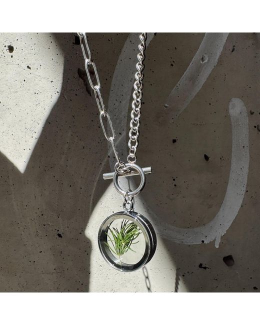 My Little Nature Metallic Handcrafted Pine Needles Charm Necklace
