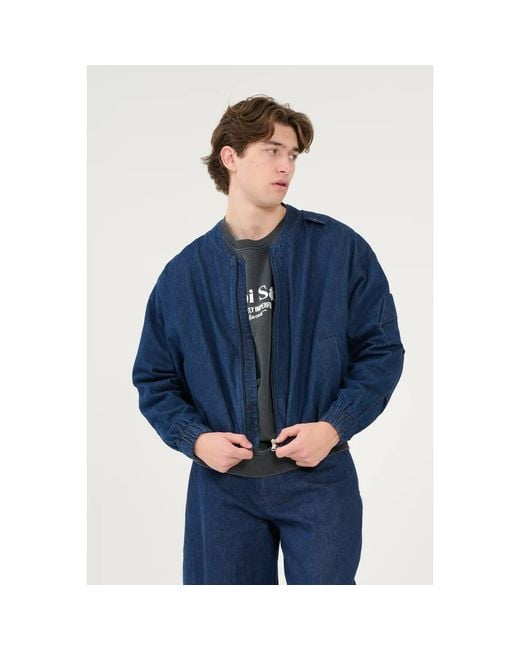Win Out Blue Balloon Denim Bomber for men
