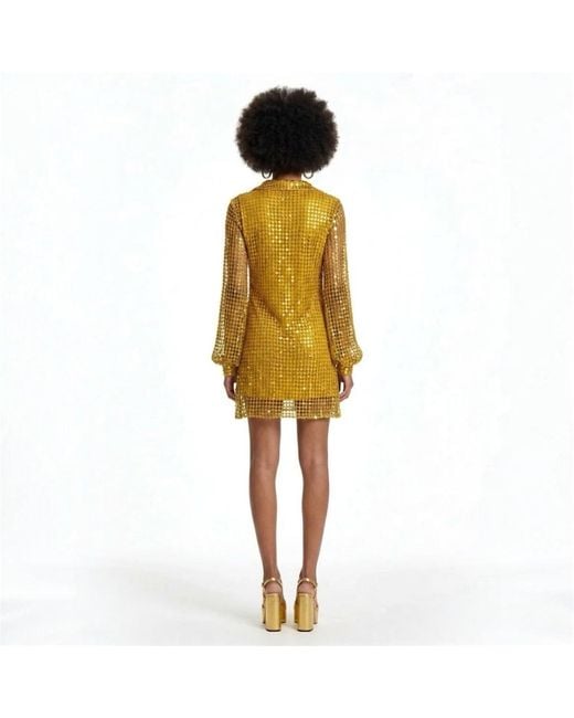 Laura Citron Yellow Golden Glow Sequin Dress