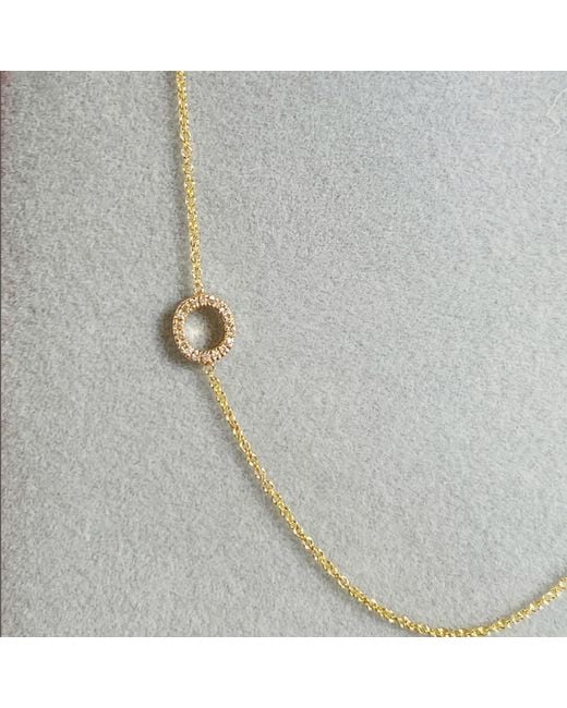 Maya Brenner Metallic 14K Asymmetrical Pavé Letter Necklace