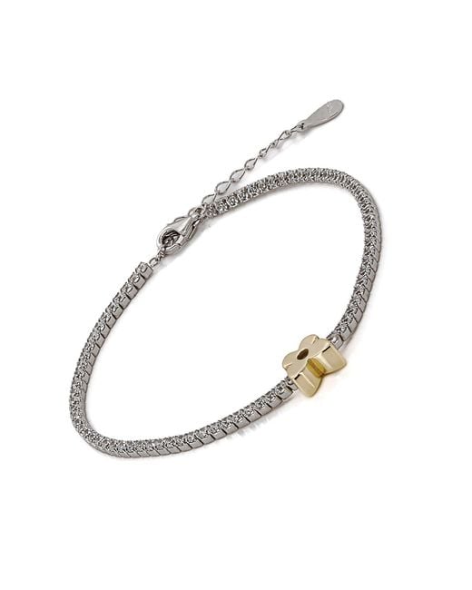 Ebru Jewelry Metallic Butterfly Diamond Tennis Bracelet