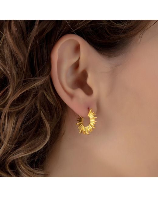 Milou Jewelry Metallic Small Sun Hoop Earrings