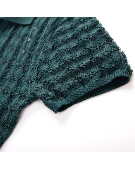 Fully Fashioning Green Kendall Crochet Knit Mini Dress