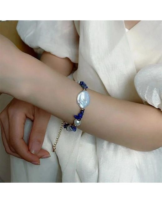Angel Barocco Blue Lapis Lazuli Baroque Pearl Bracelet