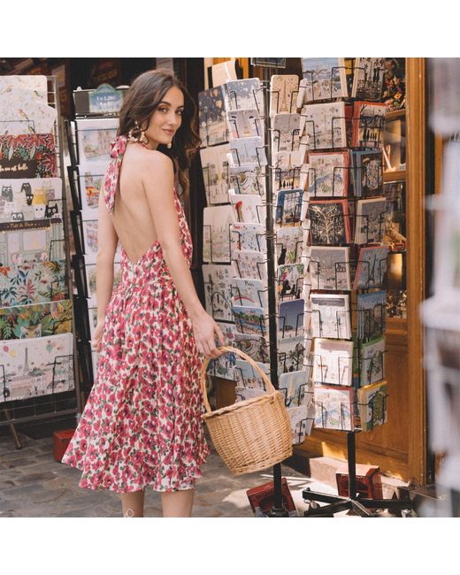 Palingénésie Red Caroline Floral Dress