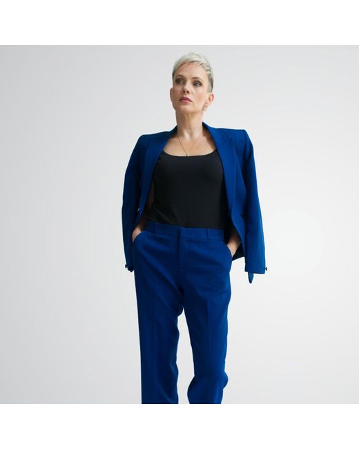 Point of View Label Blue Champion Colorblock Double Breasted Jacket For