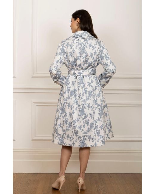 Santinni Bluebell Belted Cotton Toile Trench Coat