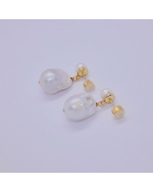 VALERIE CHIC White Baroque Pearl Classical Earrings