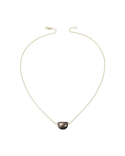Heather Hawkins Jewelry Metallic Luna Moon Shaped Gemstone Necklace