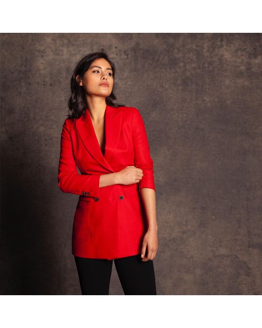 Vulto Red Linen Jacket