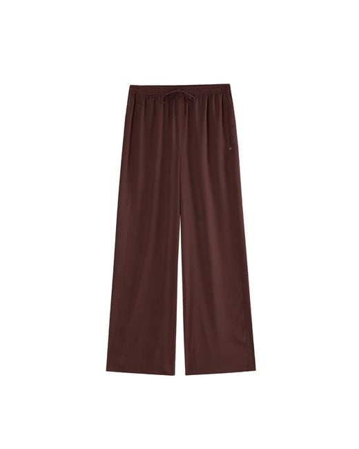 Supesu Brown Rosa Satin Pants, Wide Leg
