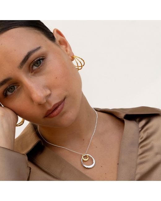 Dower & Hall Metallic Large Triple Row Waterfall Hoops