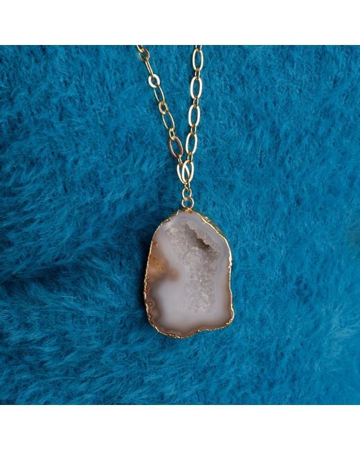YAA YAA LONDON Metallic Chunky And I Like It Long Gemstone Pendant Necklace