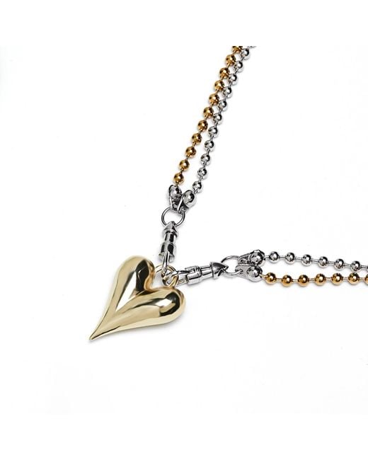 Kirei Metallic Chrome Devotion – Limited Edition Heart & Chain Necklace