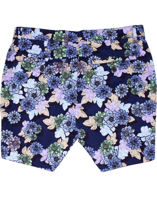 Lords of Harlech Blue John Snap Floral Flat Front Short for men