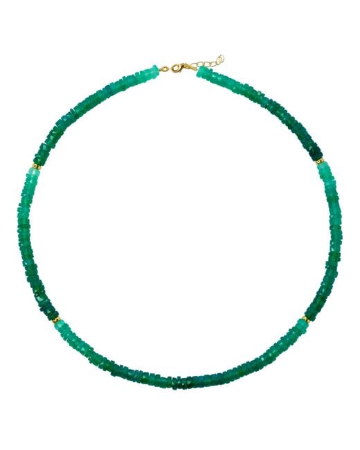 Bombyx House Green Agate Ombre Bead Necklace
