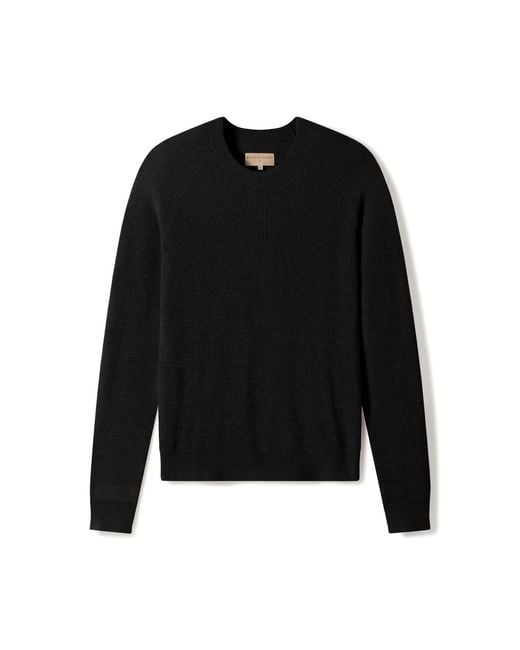 Weston Jon Boucher Black Valen Waffle Knit Cashmere And Wool Fitted Lightweight Sweater for men