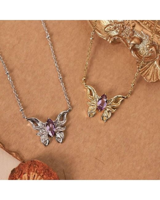Azura Jewelry New York Metallic Sylphae Fairie Amethyst Necklace Vermeil