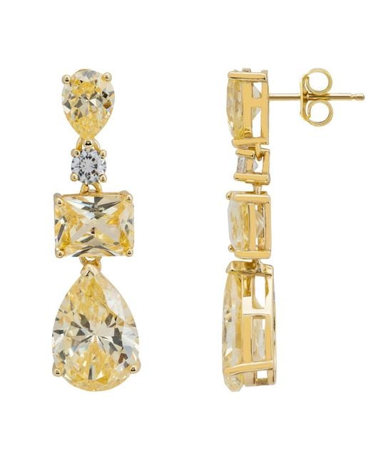 Latelita London Metallic Valentina Drop Earrings Topaz