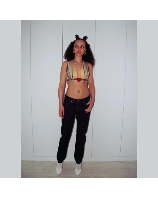Couture to Your Door Metallic Neutrals Upcycled Cropped Top
