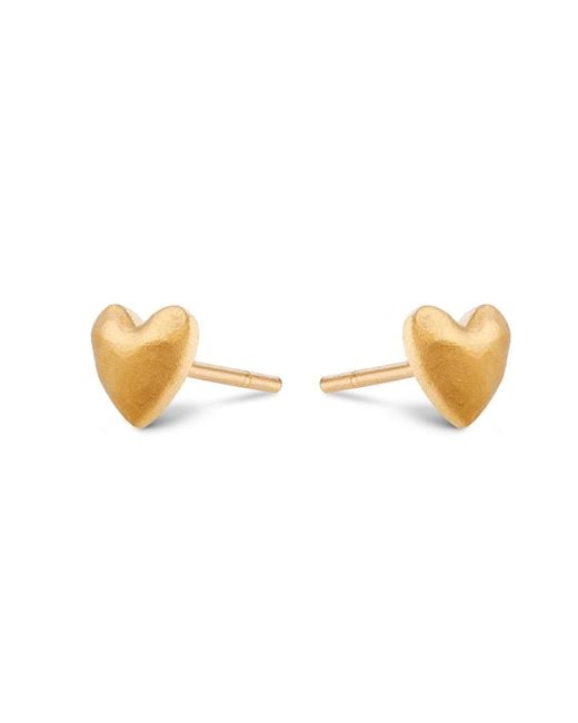 7879 Metallic Heart Stud Earrings