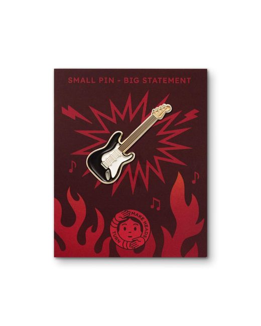 Make Heads Turn Metallic Enamel Pin Electric Guitar