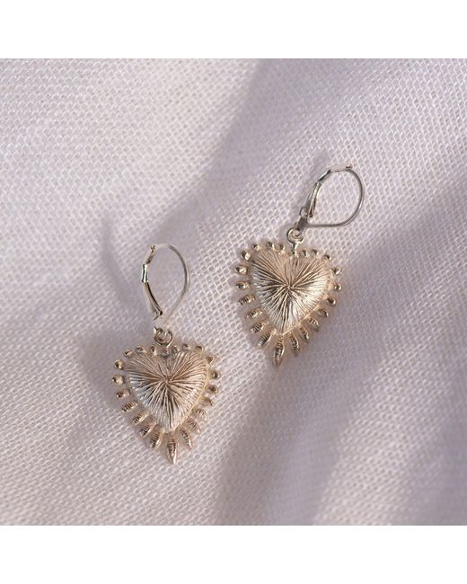 Zoe & Morgan Metallic Heart Rays Earrings
