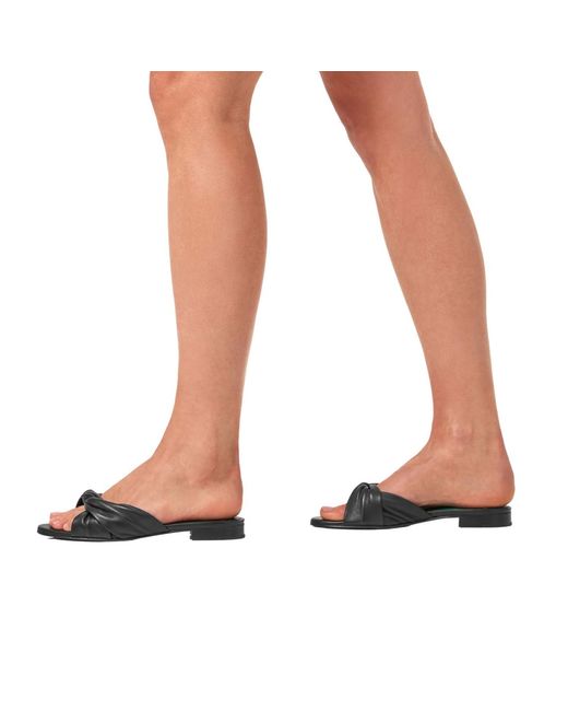 Florrie Black Emma Flat Leather Sandal