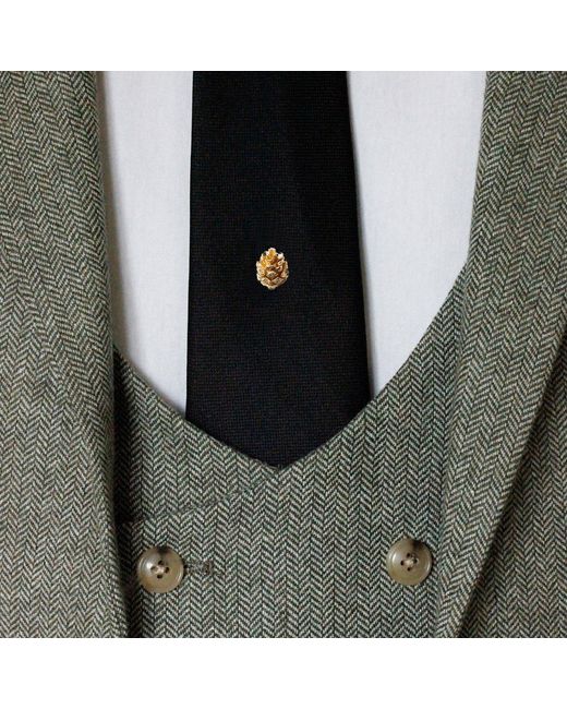 Lee Renee Metallic Baby Pine Cone Lapel Pin for men