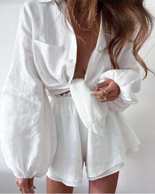 Lula-Ru White Carla Cotton Shirt