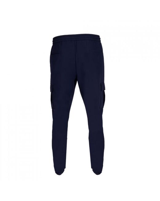 DAVID WEJ Blue Ashford Drawstring Trousers With Cargo Pockets – for men